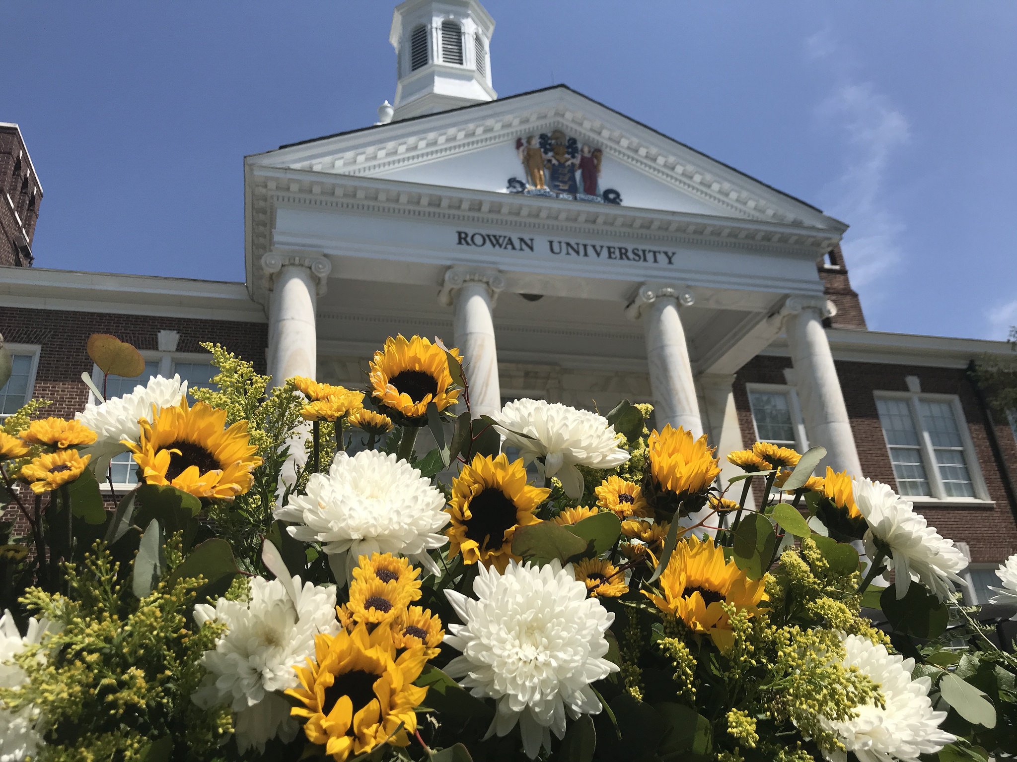 sunflowers in front of Bunce Hall